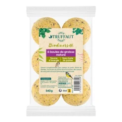 TRUFFAUT BIODIVERSITÉ - Boules de graisse pour oiseaux du jardin Lot de 6 - 540 g