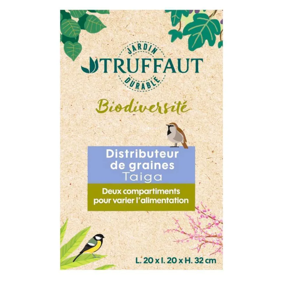 TRUFFAUT BIODIVERSITÉ - Distributeur de graines Taîga pour oiseaux du jardin
