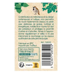 TRUFFAUT BIODIVERSITÉ - Distributeur de boules de graisse Pop en métal pour oiseaux