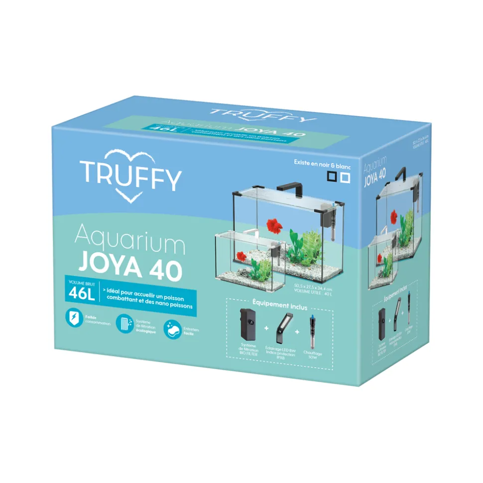 TRUFFY - Aquarium JOYA LED équipé noir 45.9 litres - L.50,5xP.27,5xH.34,4cm