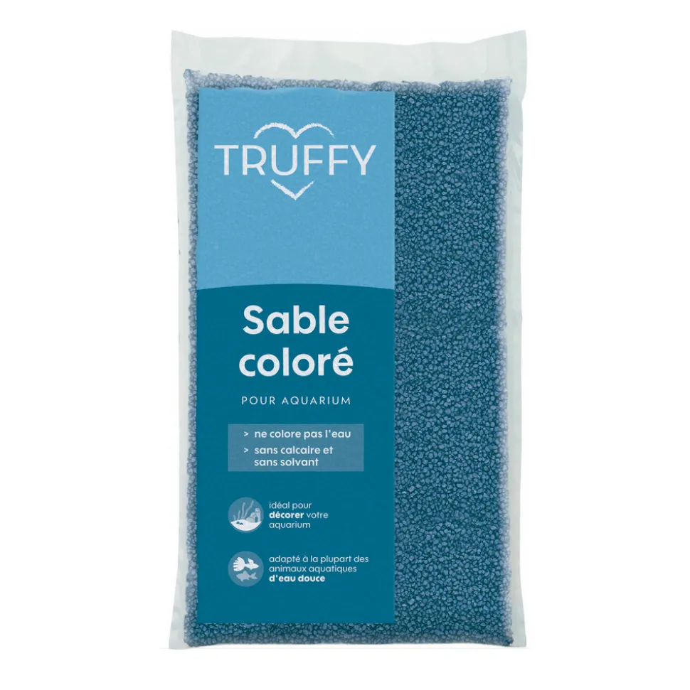 TRUFFY - Sable coloré pour aquarium d'eau douce Truffy bleu 12Kg