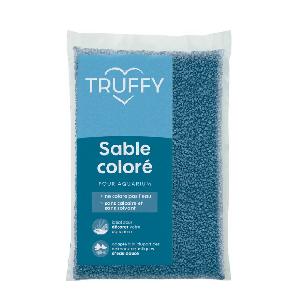 TRUFFY - Sable coloré pour aquarium d'eau douce Truffy bleu 5Kg