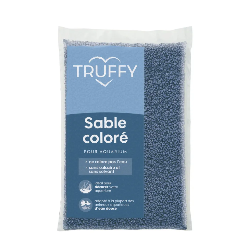 TRUFFY - Sable coloré pour aquarium d'eau douce Truffy bleu 5Kg