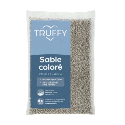 TRUFFY - Sable coloré pour aquarium d'eau douce Truffy gris 5Kg