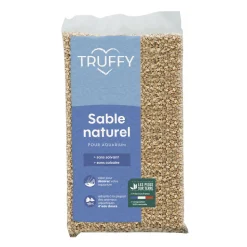 TRUFFY - Sable naturel pour aquarium Eau Douce Truffy gros diamètre blanc 12kg