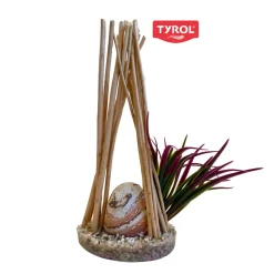 TYROL - Décor aquarium Tyrol cabane plante rocaille