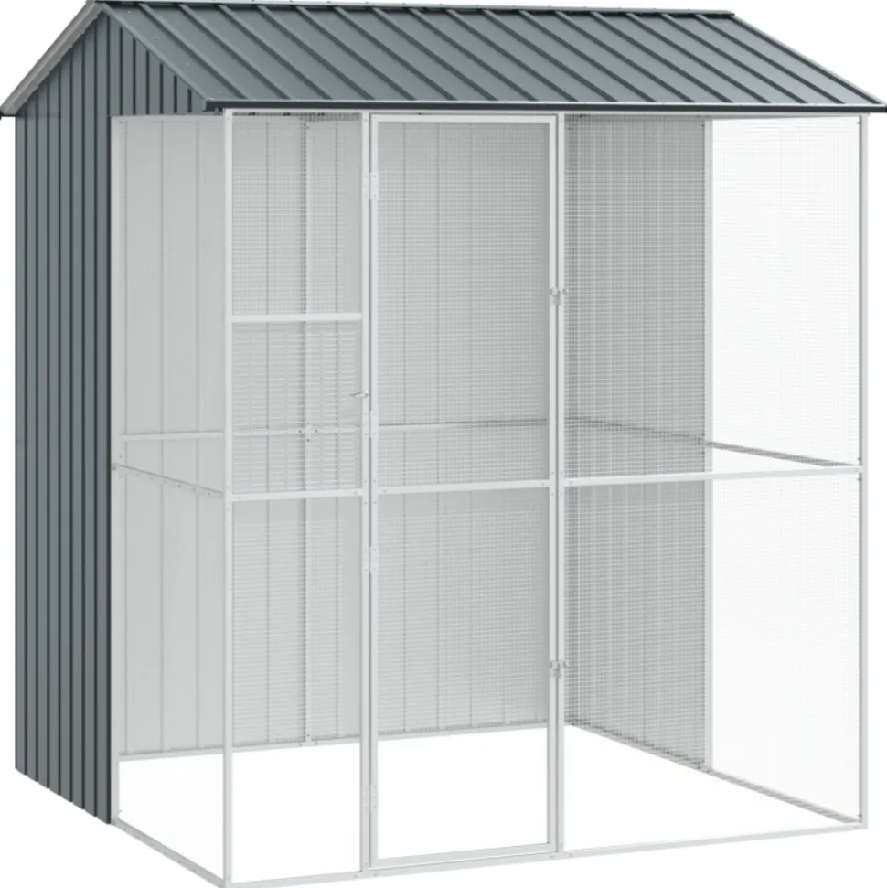 VIDAXL - Aviary pour oiseaux anthracite 215x210x247 cm en acier
