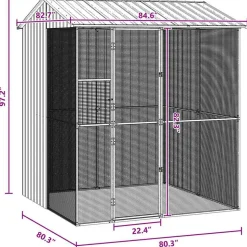 VIDAXL - Aviary pour oiseaux anthracite 215x210x247 cm en acier