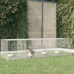 VIDAXL - Cage à lapin 4 panneaux 217x79x54 cm fer galvanisé