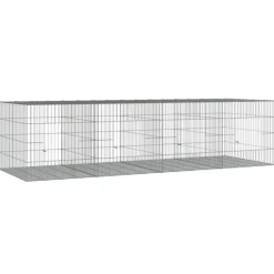 VIDAXL - Cage à lapin 4 panneaux 217x79x54 cm fer galvanisé