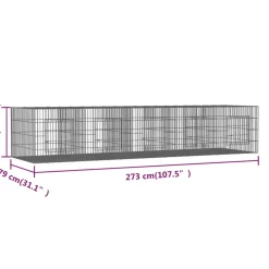 VIDAXL - Cage à lapin 5 panneaux 273x79x54 cm fer galvanisé