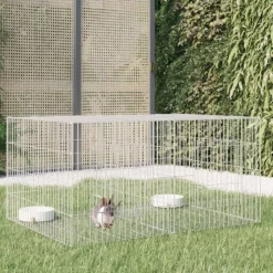 VIDAXL - Cage à lapin 2 panneaux 110x79x54 cm fer galvanisé