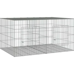 VIDAXL - Cage à lapin 2 panneaux 110x79x54 cm fer galvanisé