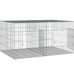 VIDAXL - Cage à lapin 2 panneaux 110x79x54 cm fer galvanisé