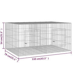 VIDAXL - Cage à lapin 2 panneaux 110x79x54 cm fer galvanisé