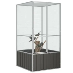 VIDAXL - Cage à oiseaux anthracite 111x107x211,5 cm acier galvanisé