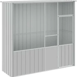 VIDAXL - Cage à oiseaux gris 215x78x200 cm acier galvanisé