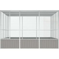 VIDAXL - Cage à oiseaux gris 302,5x324,5x211,5 cm acier galvanisé