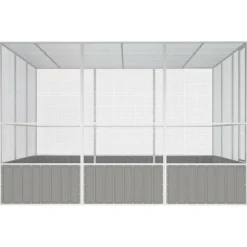 VIDAXL - Cage à oiseaux gris 302,5x324,5x211,5 cm acier galvanisé