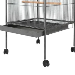 VIDAXL - Cage à oiseaux noir 54 x 54 x 146 cm acier