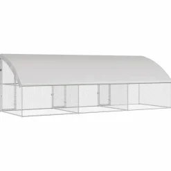 VIDAXL - Cage à poules argent 600 x 200 x 198.5 cm acier galvanisé