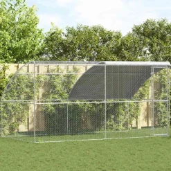 VIDAXL - Cage à poules argent 400 x 200 x 198.5 cm acier galvanisé