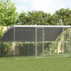 VIDAXL - Cage à poules argent 400 x 200 x 198.5 cm acier galvanisé