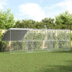 VIDAXL - Cage à poules argent 600 x 200 x 198.5 cm acier galvanisé