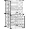 VIDAXL - Cage animaux de compagnie à 8 panneaux et porte noir 35x35 cm