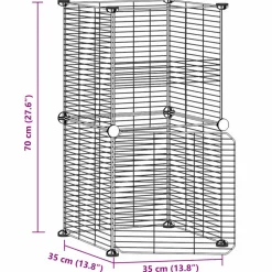 VIDAXL - Cage animaux de compagnie à 8 panneaux et porte noir 35x35 cm