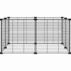 VIDAXL - Cage animaux de compagnie à 8 panneaux noir 35x35 cm acier