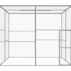 VIDAXL - Cage pour chat 3x3x2,5 m acier galvanisé