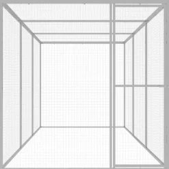 VIDAXL - Cage pour chat 4,5x1,5x1,5 m acier galvanisé