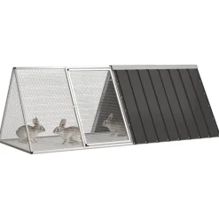 VIDAXL - Cage pour lapin anthracite 201,5x80,5x71 cm acier galvanisé