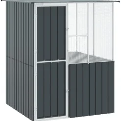 VIDAXL - Cage pour oiseaux anthracite 154 x 154 x 200 cm acier galvanisé