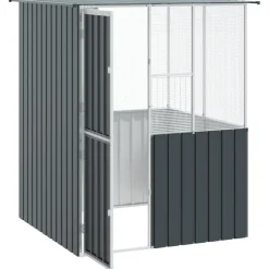 VIDAXL - Cage pour oiseaux anthracite 154 x 154 x 200 cm acier galvanisé