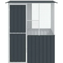 VIDAXL - Cage pour oiseaux anthracite 154 x 154 x 200 cm acier galvanisé