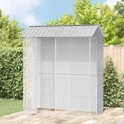 VIDAXL - Cage pour oiseaux gris 215 x 110 x 247 cm acier galvanisé