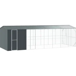 VIDAXL - Cage pour oiseaux anthracite 860 x 310 x 247 cm acier galvanisé