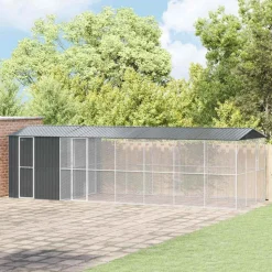 VIDAXL - Cage pour oiseaux anthracite 860 x 310 x 247 cm acier galvanisé