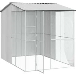 VIDAXL - Cage pour oiseaux gris 215 x 310 x 247 cm acier galvanisé