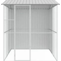 VIDAXL - Cage pour oiseaux gris 215 x 310 x 247 cm acier galvanisé