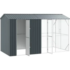 VIDAXL - Cage pour oiseaux anthracite 430 x 208 x 247 cm acier galvanisé