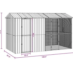 VIDAXL - Cage pour oiseaux anthracite 430 x 208 x 247 cm acier galvanisé