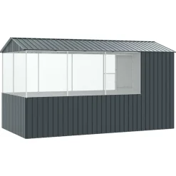 VIDAXL - Cage pour oiseaux anthracite 410 x 210 x 230 cm acier galvanisé