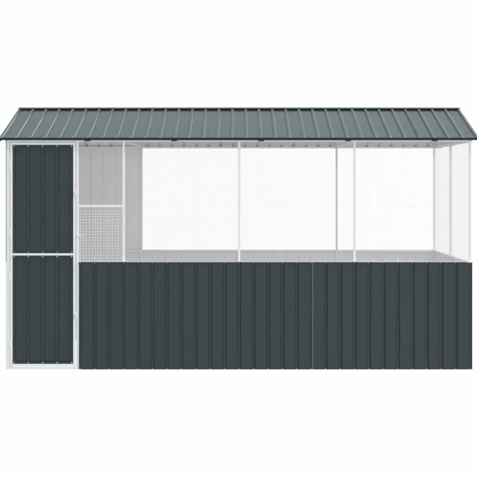 VIDAXL - Cage pour oiseaux anthracite 410 x 210 x 230 cm acier galvanisé