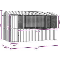VIDAXL - Cage pour oiseaux anthracite 410 x 210 x 230 cm acier galvanisé