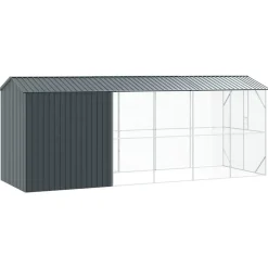 VIDAXL - Cage pour oiseaux anthracite 645 x 208 x 247 cm acier galvanisé