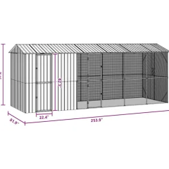 VIDAXL - Cage pour oiseaux anthracite 645 x 208 x 247 cm acier galvanisé