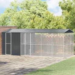 VIDAXL - Cage pour oiseaux anthracite 645 x 310 x 247 cm acier galvanisé